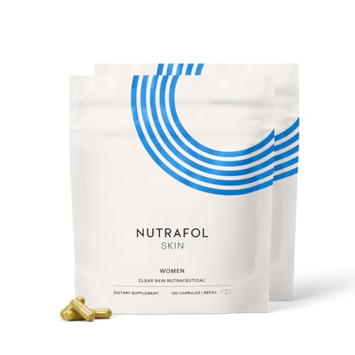 Nutrafol Clear Skin Acne Supplement for Women, Clinically Tested for Clearer, Smoother Skin, Physician-Formulated, Vegan