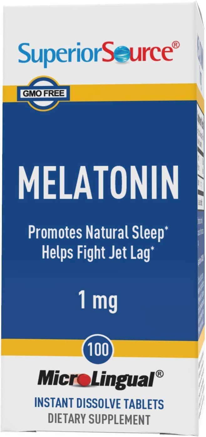 Superior Source Melatonin 1 mg, Under The Tongue Quick Dissolve Micro Tablets, 100 Ct, with Chamomile, Natural Sleep Support, for Adults, Non-GMO