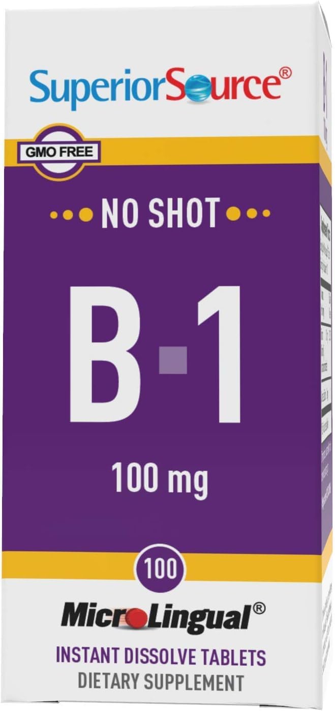 Superior Source Vitamin B1 (Thiamin), 100 mg, Under The Tongue Quick Dissolve MicroLingual Tablets, 100 Count