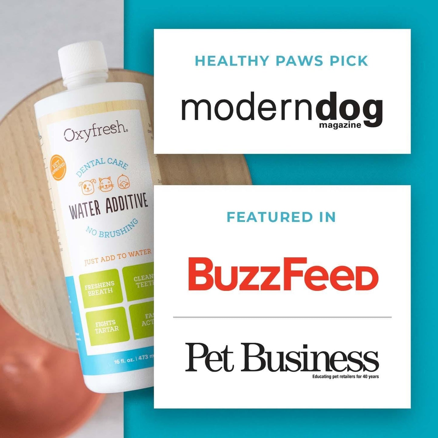 Oxyfresh Premium Pet Dental Care Pet Water Additive: Best Way to Eliminate Bad Dog Breath and Cat Bad Breath - Fights Tartar & Plaque - So Easy