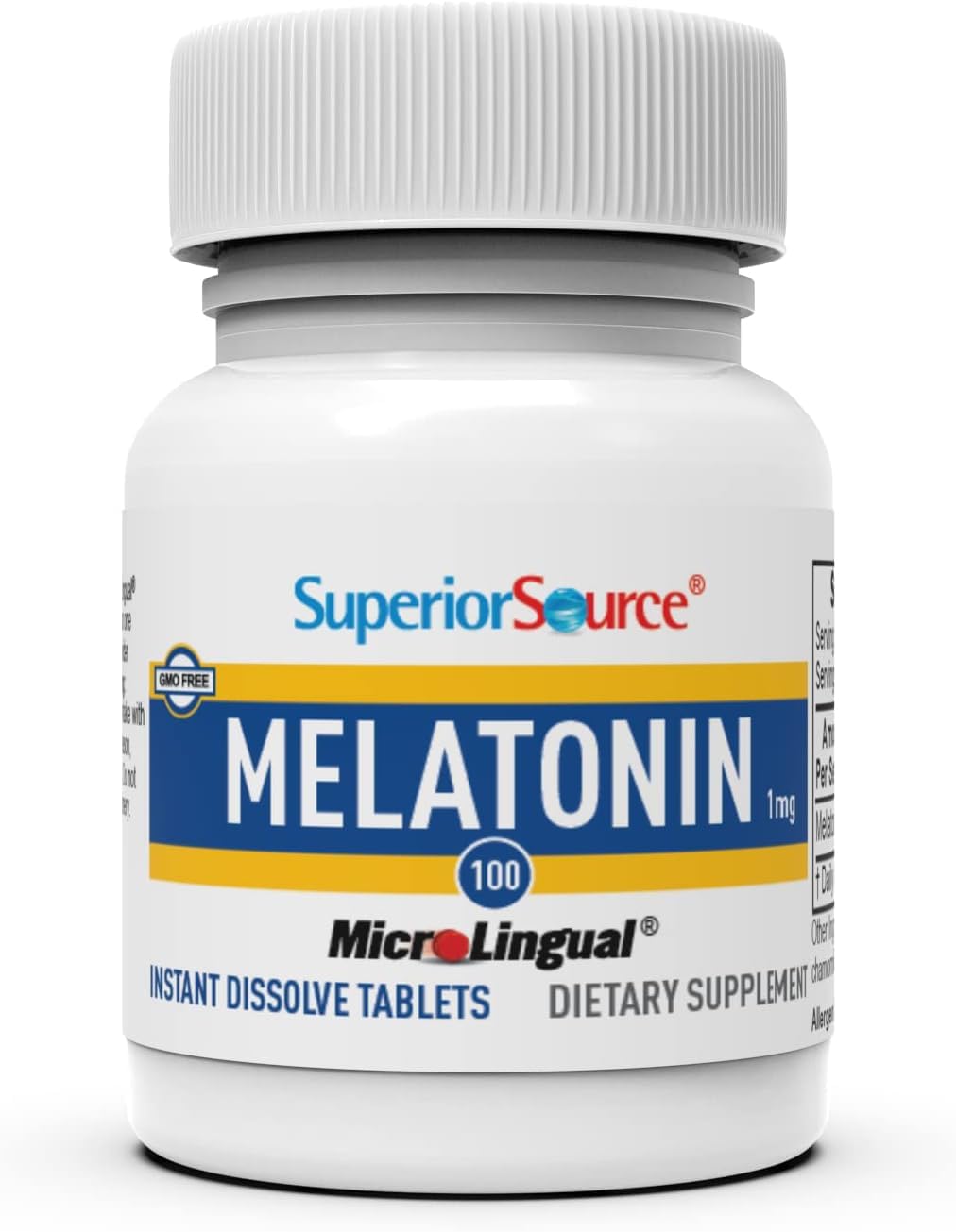 Superior Source Melatonin 1 mg, Under The Tongue Quick Dissolve Micro Tablets, 100 Ct, with Chamomile, Natural Sleep Support, for Adults, Non-GMO