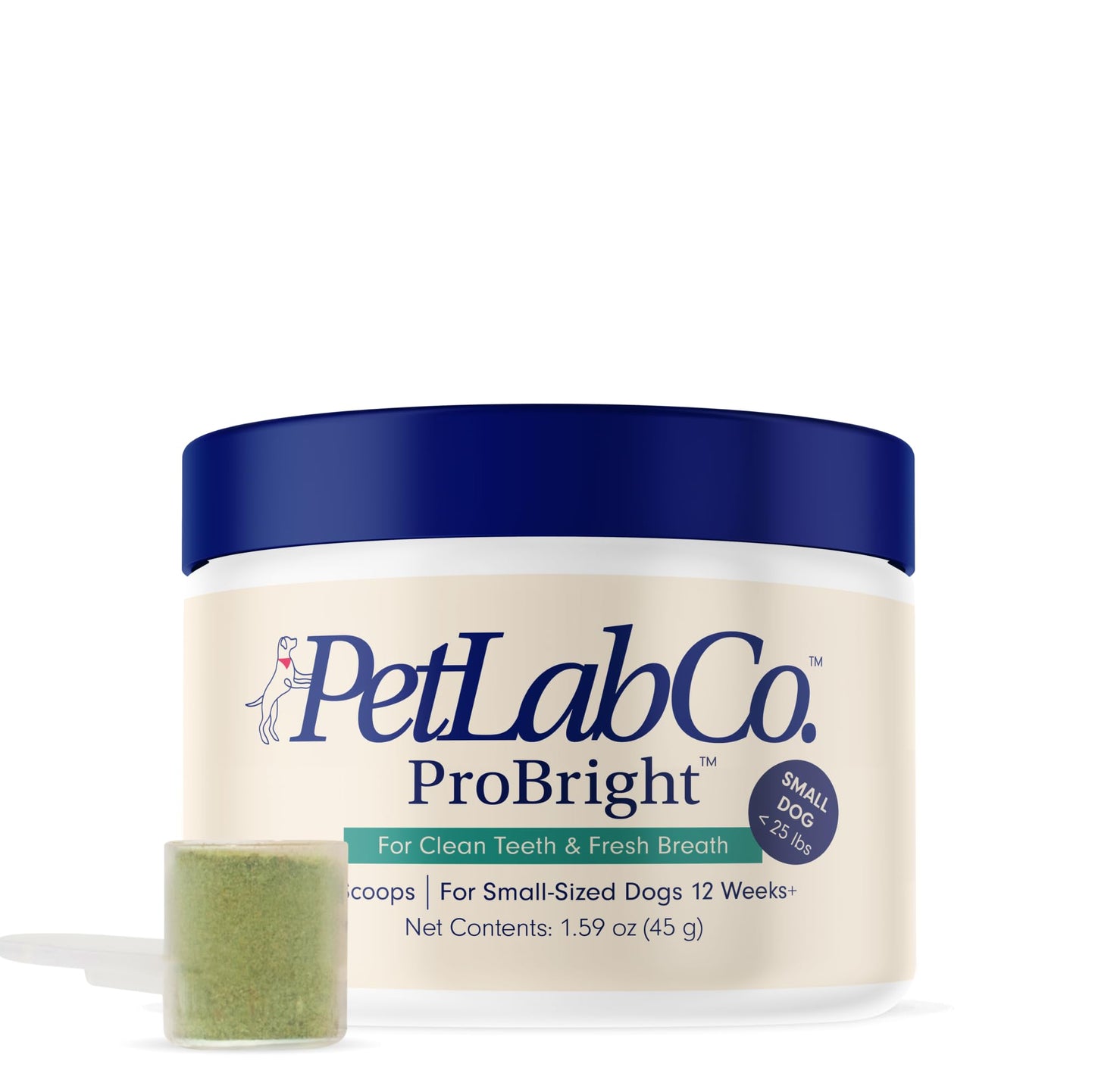 PetLab Co. ProBright Dental Powder - Dog Breath Freshener - Teeth Cleaning Made Easy – Targets Tartar & Bad Breath - Formulated for Medium Size Dogs