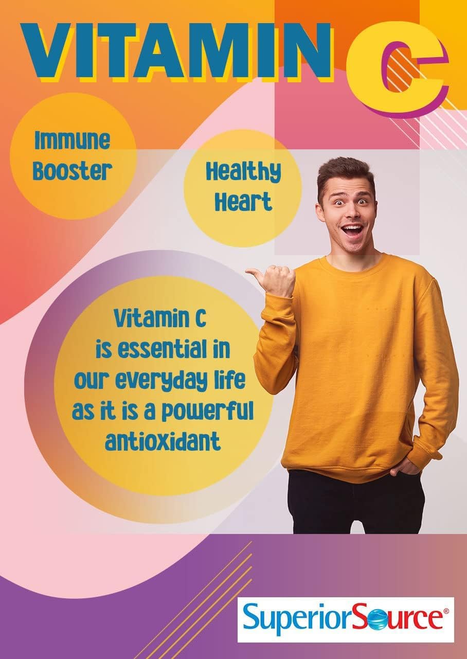 Superior Source Vitamin C 500 mg MicroLingual Tablets - Buffered VIT C Tangy Orange Melts - Immune System Booster, Energy Vitamins - 90 Count