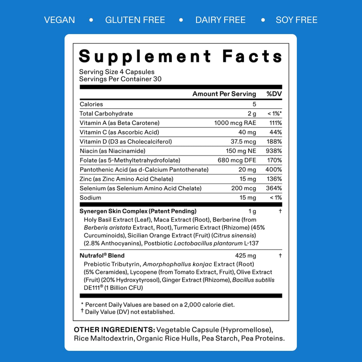 Nutrafol Clear Skin Acne Supplement for Women, Clinically Tested for Clearer, Smoother Skin, Physician-Formulated, Vegan