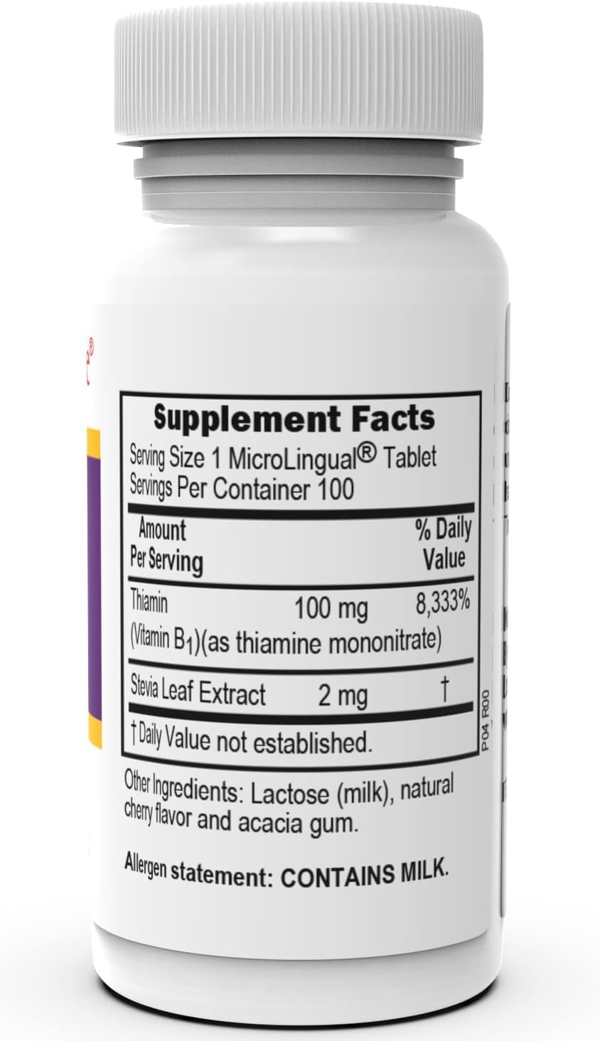 Superior Source Vitamin B1 (Thiamin), 100 mg, Under The Tongue Quick Dissolve MicroLingual Tablets, 100 Count