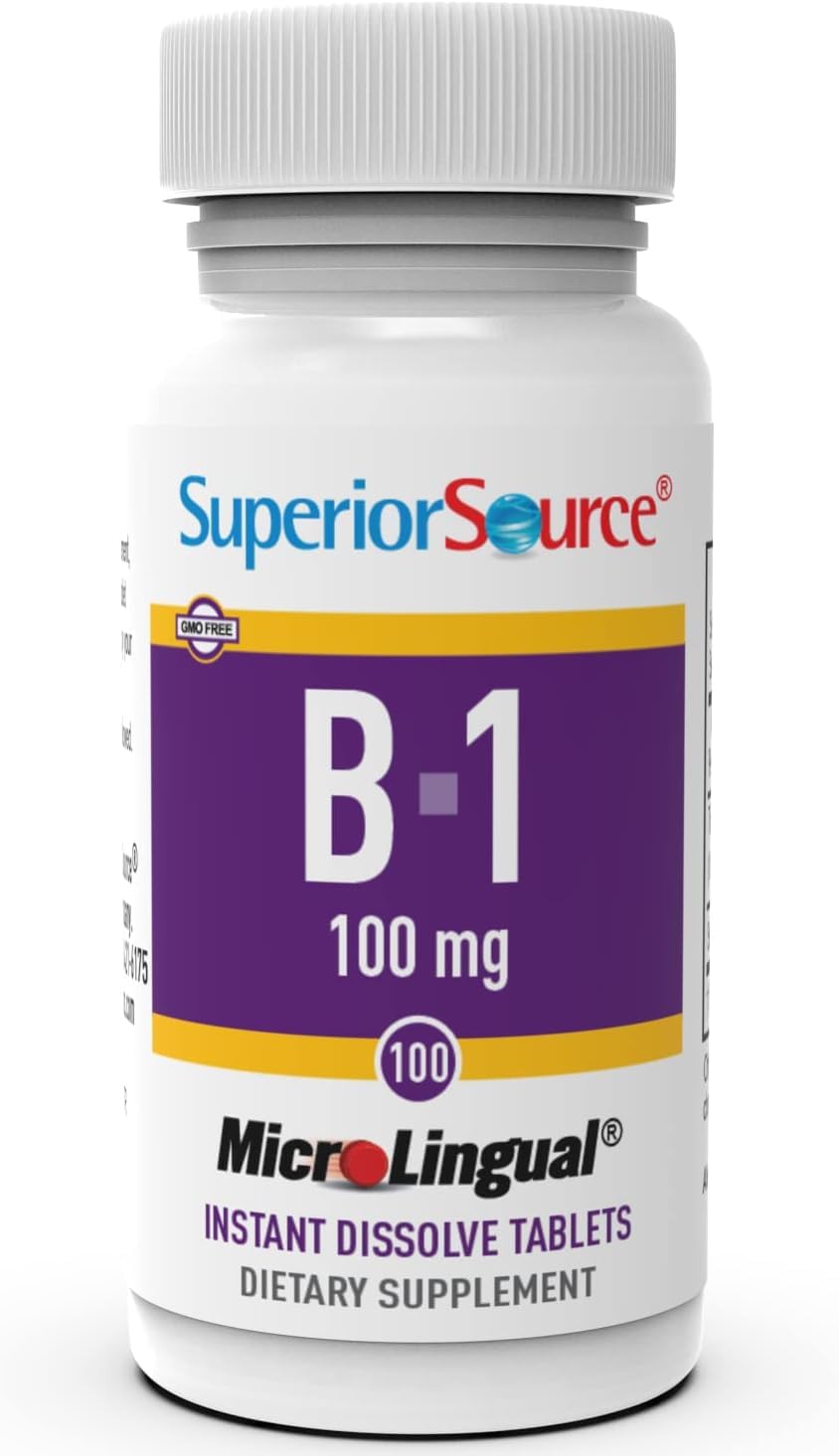 Superior Source Vitamin B1 (Thiamin), 100 mg, Under The Tongue Quick Dissolve MicroLingual Tablets, 100 Count