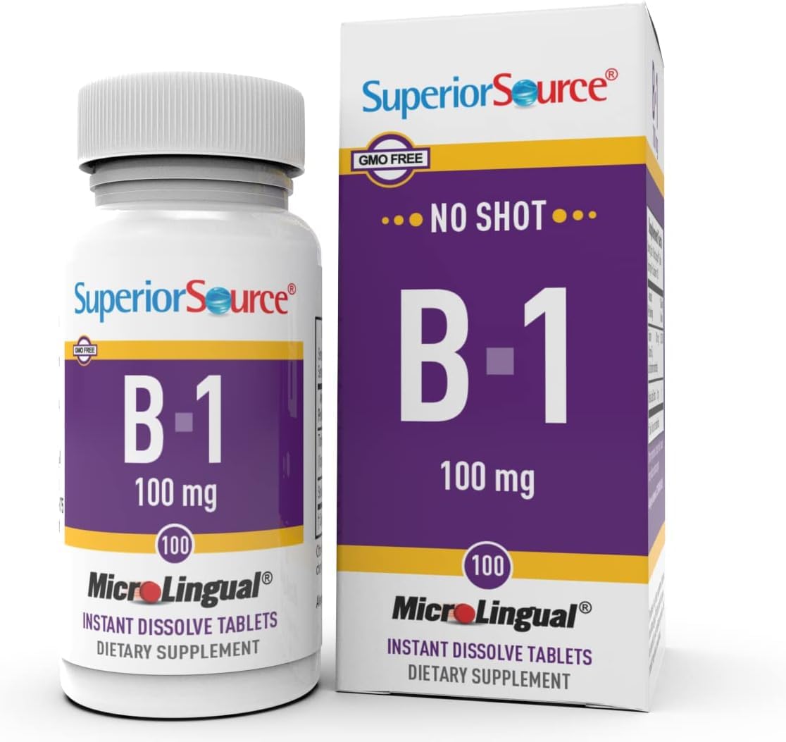 Superior Source Vitamin B1 (Thiamin), 100 mg, Under The Tongue Quick Dissolve MicroLingual Tablets, 100 Count