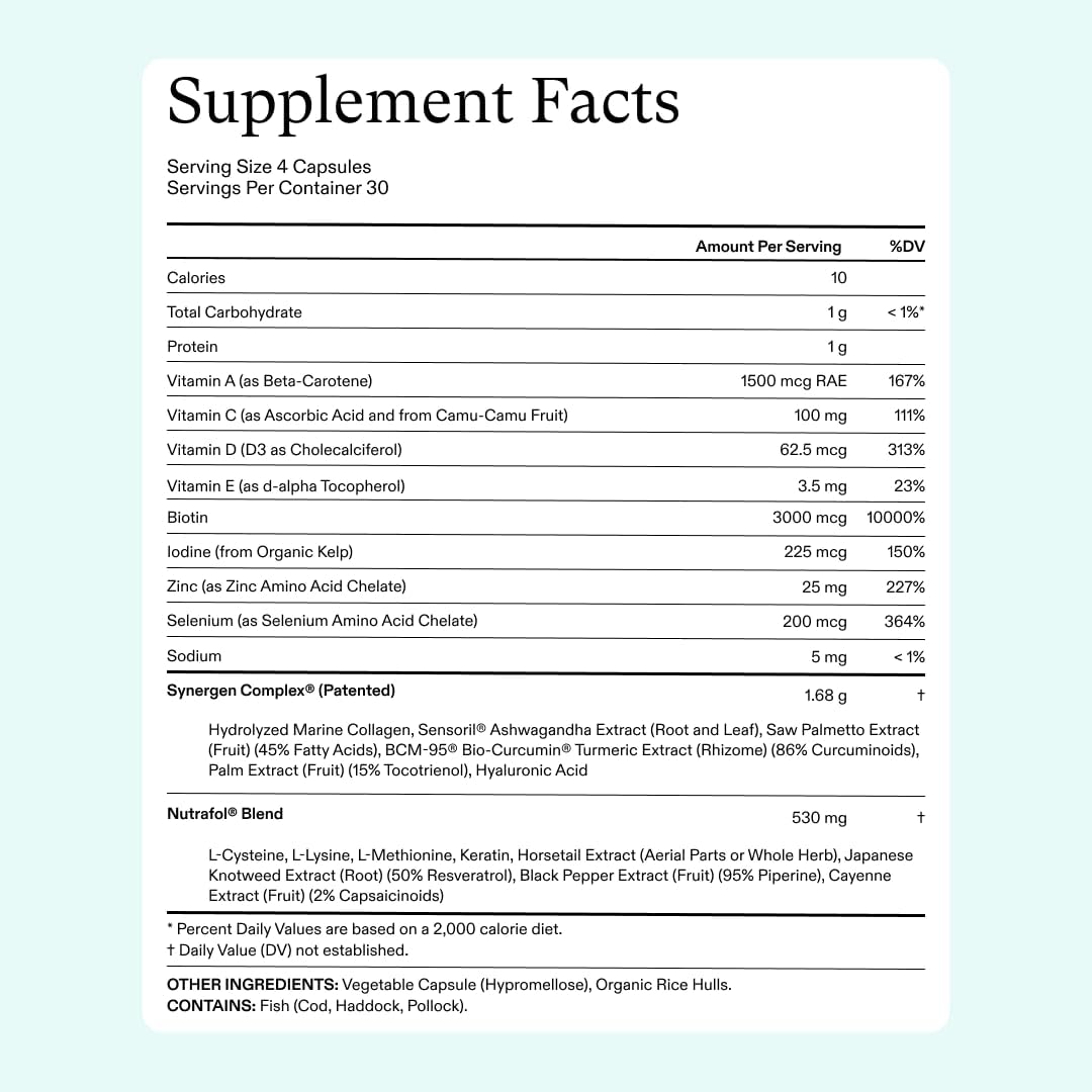 Nutrafol Women's Hair Growth Supplements, Ages 18-44, Clinically Proven for Visibly Thicker and Stronger