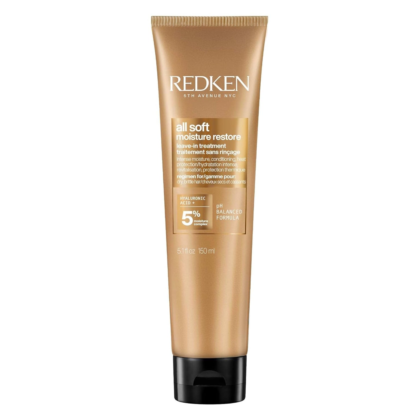 Redken All Soft Moisture Restore Leave-In Treatment | Hyaluronic Acid Primer| Hair Treatment for Dry and Brittle Hair | Humidity