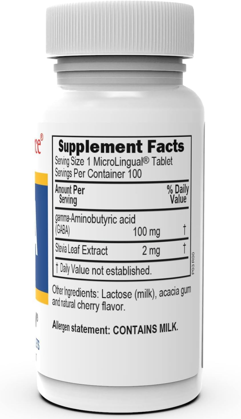 Superior Source GABA 100 mg, Quick Dissolve MicroLingual Tablets, 100 Count, Brain Health Support