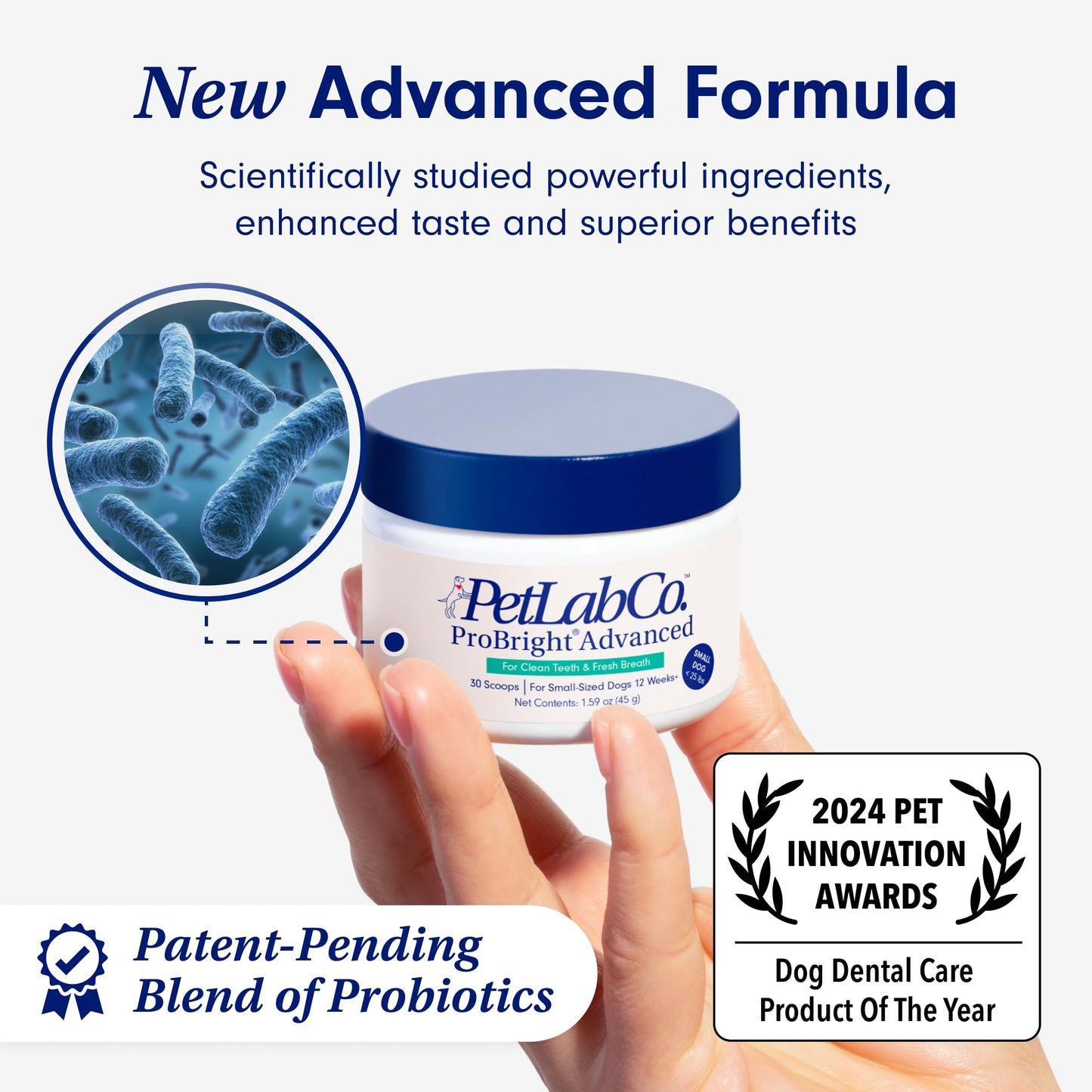 PetLab Co. ProBright Advanced Dental Powder - Dog Breath Freshener - Teeth Cleaning Made Easy – Targets Tartar & Bad Breath