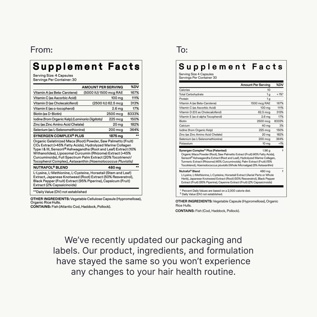 Nutrafol Women's Balance Hair Growth Supplements, for Ages 45+, Clinically Proven for Visibly Thicker Hair and Scalp Coverage, Dermatologist Recommended - 2 Month Supply, 2 Refill Pouches