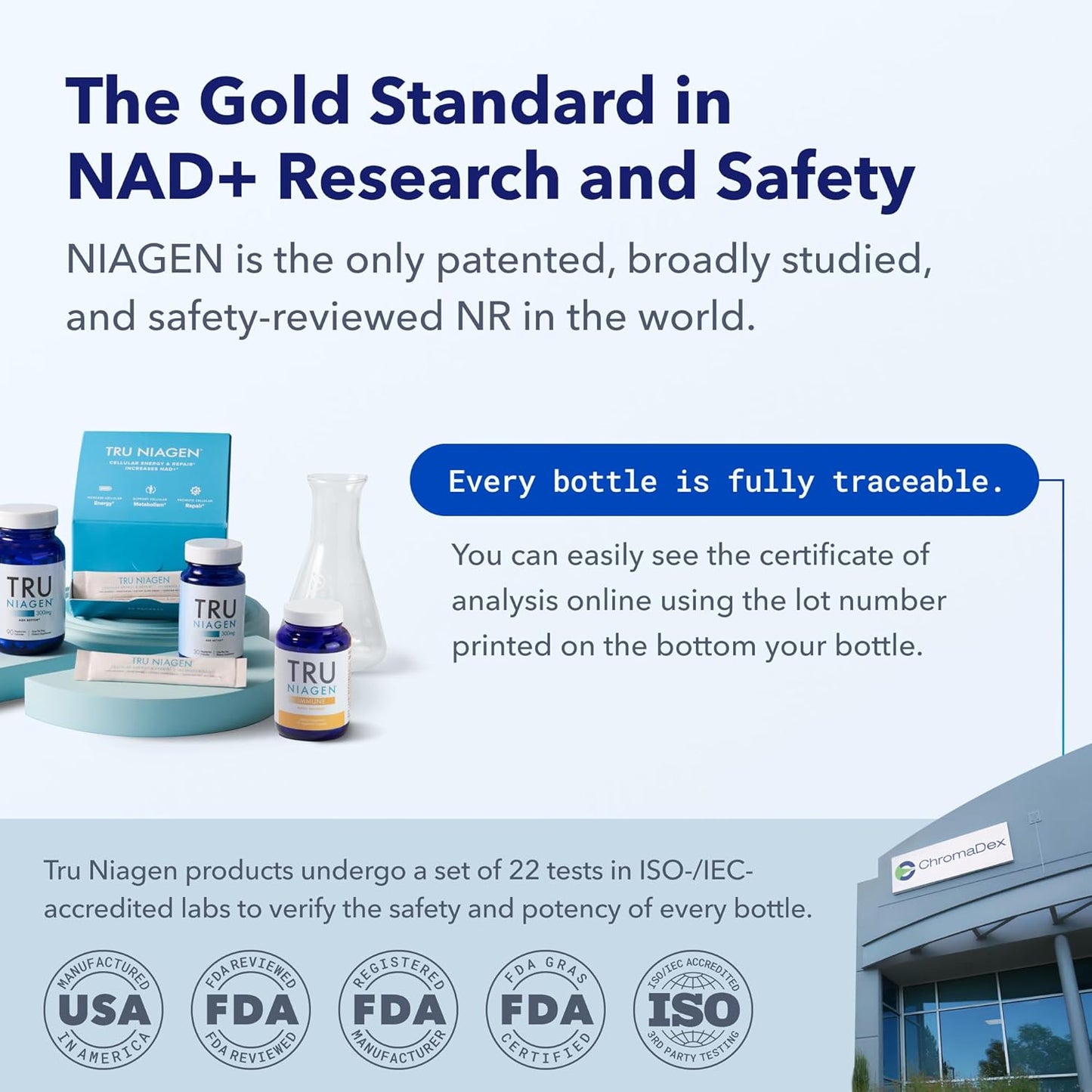 TRU NIAGEN Patented NAD+ Supplement for Anti Aging and Cell Regeneration, 300 mg Niagen, 90 Servings