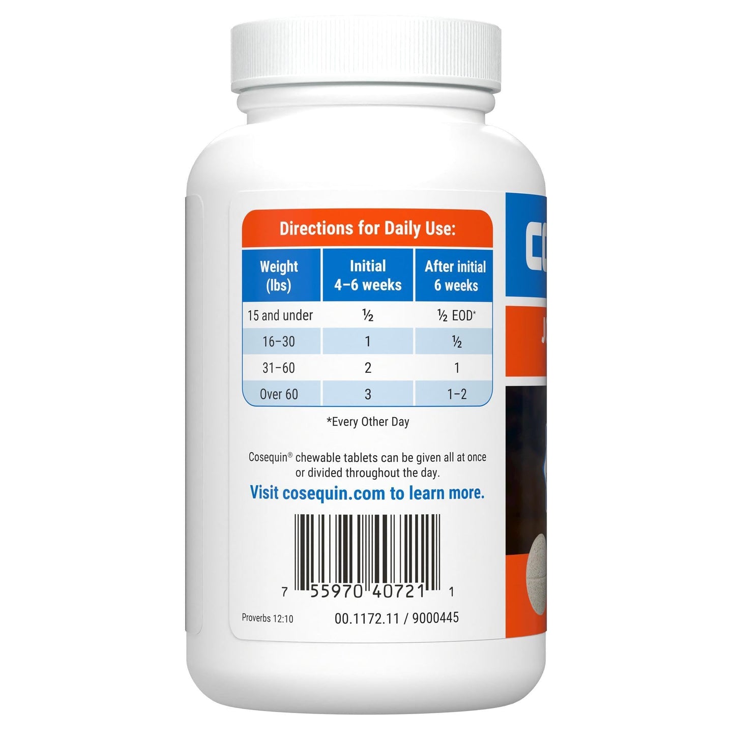 Nutramax Laboratories Cosequin Maximum Strength Joint Health Supplement for Dogs - With Glucosamine, Chondroitin, and MSM, 132 Chewable Tablets