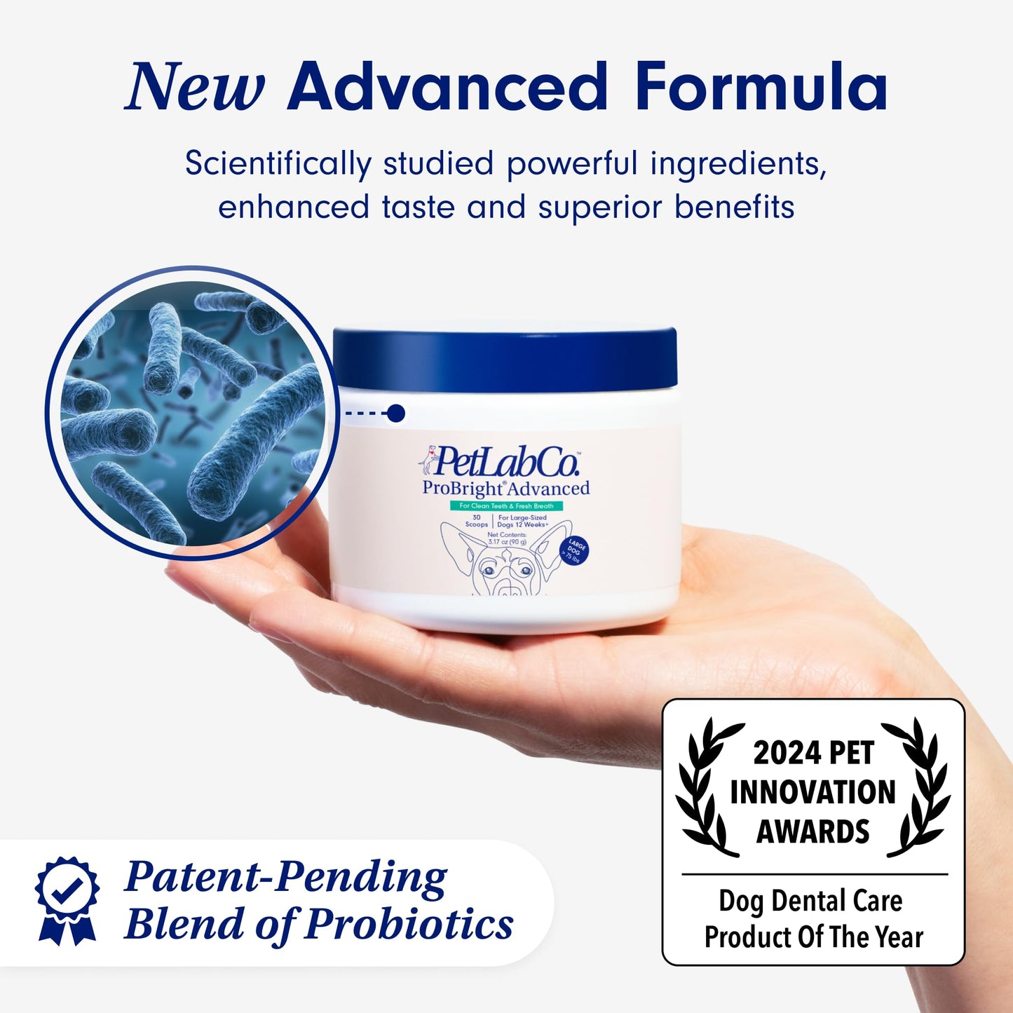 PetLab Co. ProBright Advanced Dental Powder - Dog Breath Freshener - Teeth Cleaning Made Easy – Targets Tartar & Bad Breath
