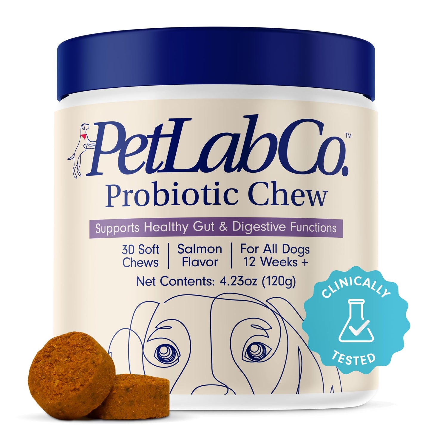 PetLab Co. Probiotics for Dogs, Support Gut Health, Occasional Diarrhea, Digestive Health & Seasonal Allergies - Pork Flavor