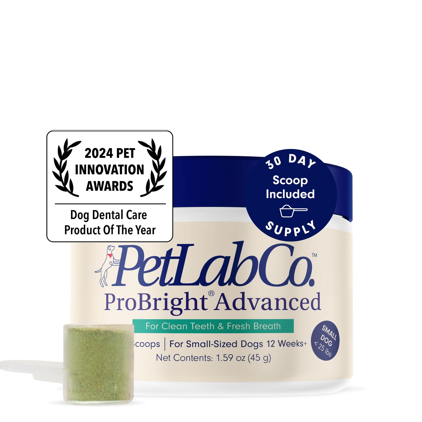 PetLab Co. ProBright Advanced Dental Powder - Dog Breath Freshener - Teeth Cleaning Made Easy – Targets Tartar & Bad Breath