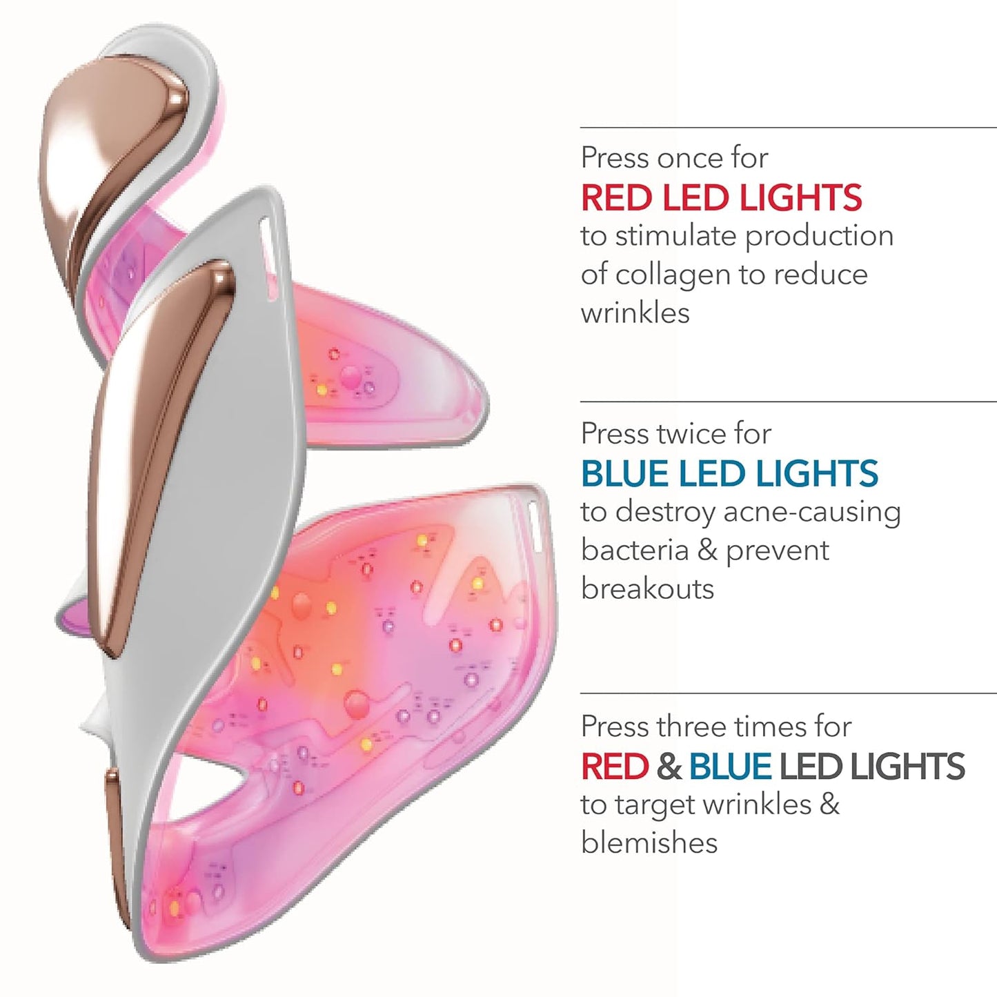 Dr. Dennis Gross DRx SpectraLite FaceWare Pro – LED Face Mask for Anti-Aging, Acne Treatment, and Skin Rejuvenation with Dual Red & Blue Light Therapy
