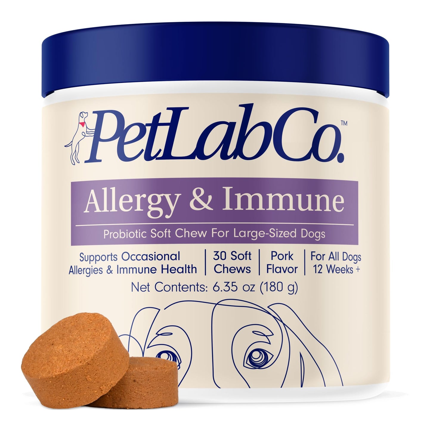 PetLab Co. Allergy & Immune Daily Probiotics for Dogs. Supports Yeast Production, Seasonal Allergies, Intermittent Itchiness
