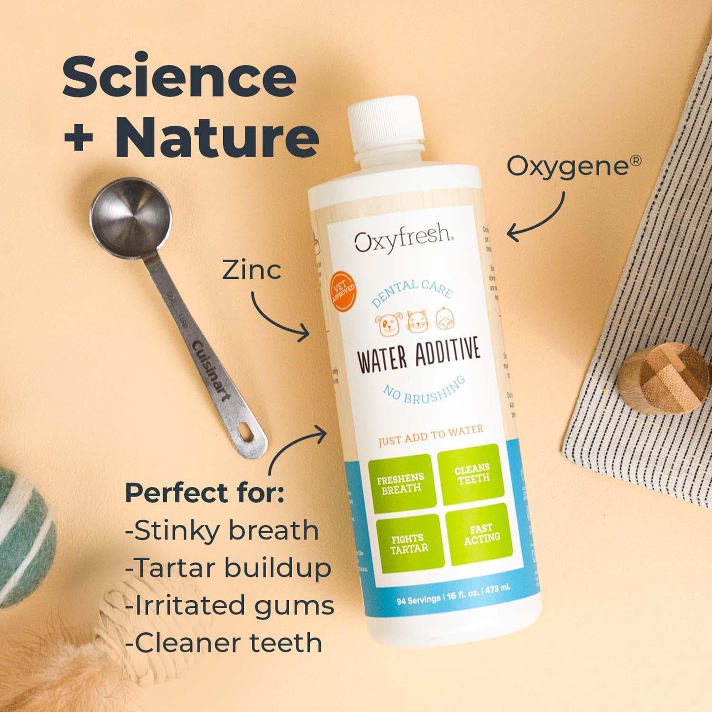 Oxyfresh Premium Pet Dental Care Pet Water Additive: Best Way to Eliminate Bad Dog Breath and Cat Bad Breath - Fights Tartar & Plaque - So Easy