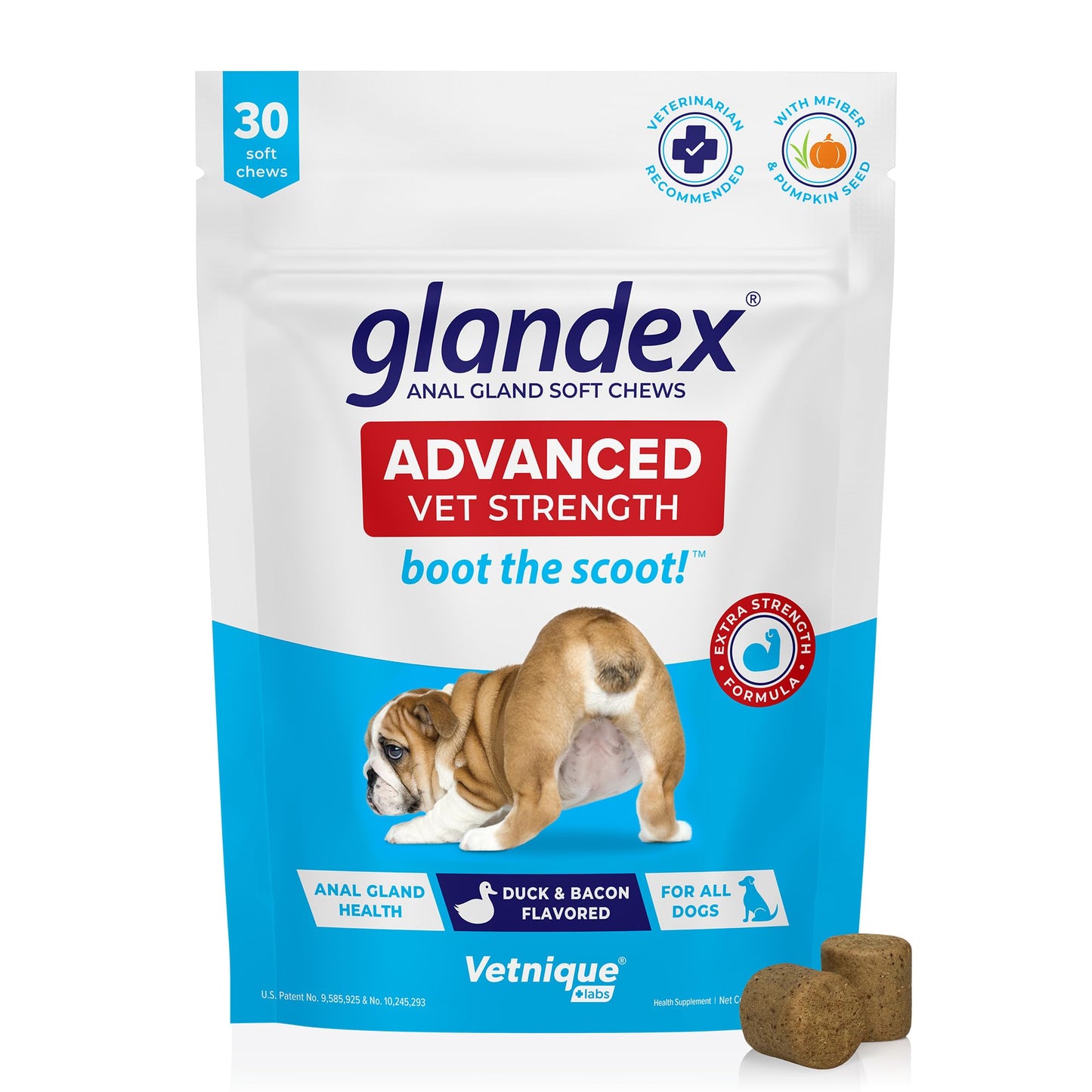 Glandex Anal Gland Soft Chew Treats with Pumpkin for robiotics Fiber Supplement for Dogs Boot The Scoot (Peanut Butter Chews, 60ct)
