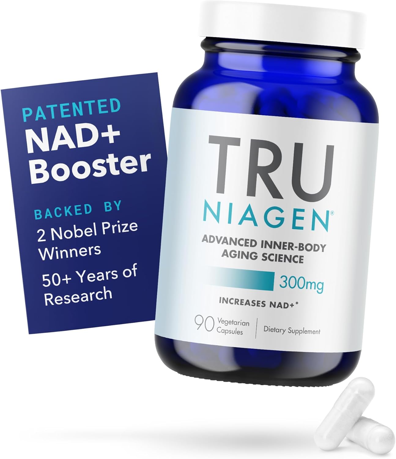 TRU NIAGEN Patented NAD+ Supplement for Anti Aging and Cell Regeneration, 300 mg Niagen, 90 Servings