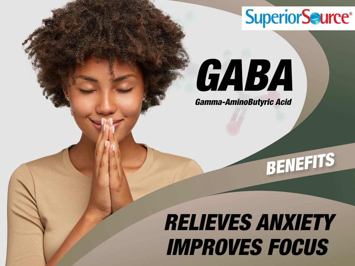 Superior Source GABA 100 mg, Quick Dissolve MicroLingual Tablets, 100 Count, Brain Health Support