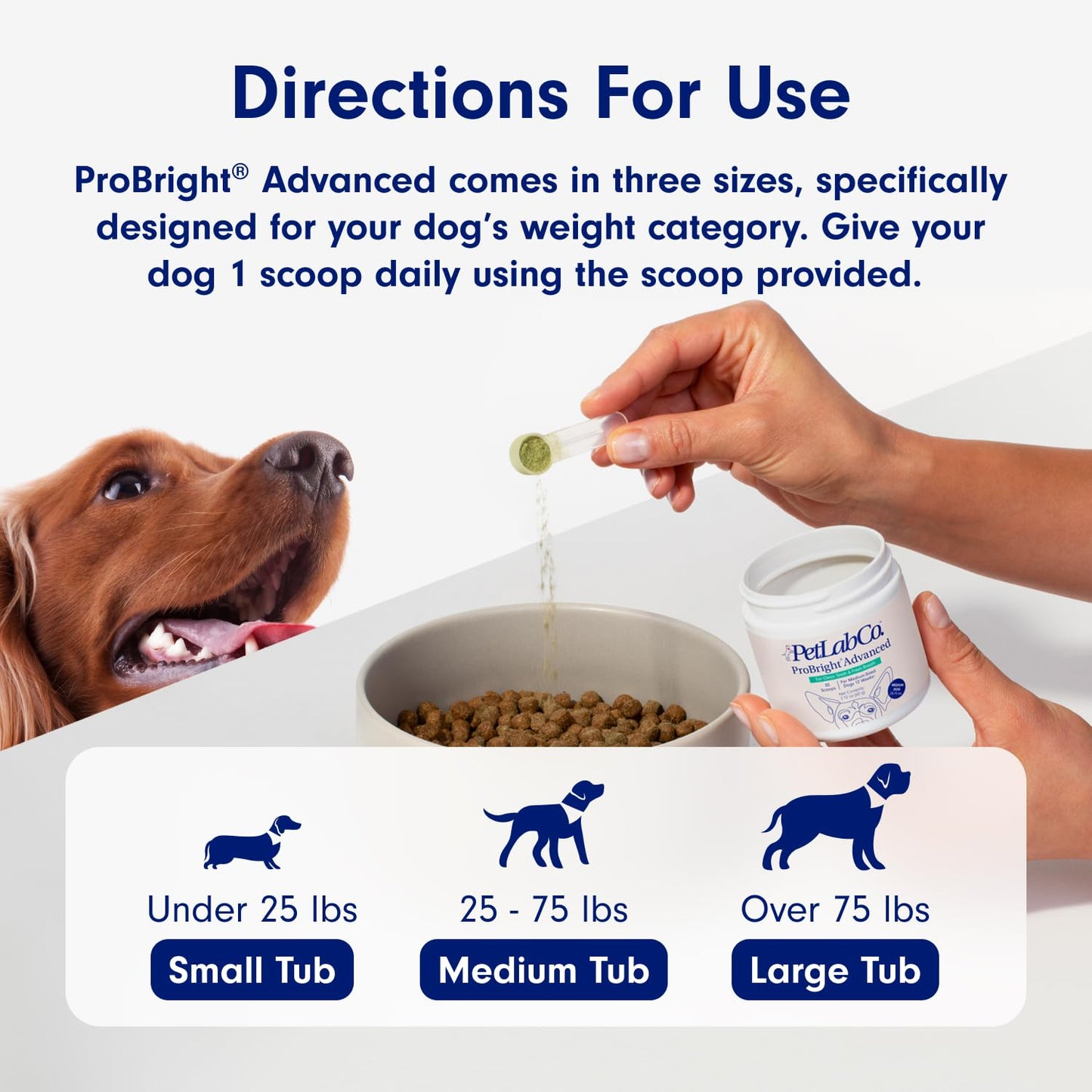 PetLab Co. ProBright Advanced Dental Powder - Dog Breath Freshener - Teeth Cleaning Made Easy – Targets Tartar & Bad Breath