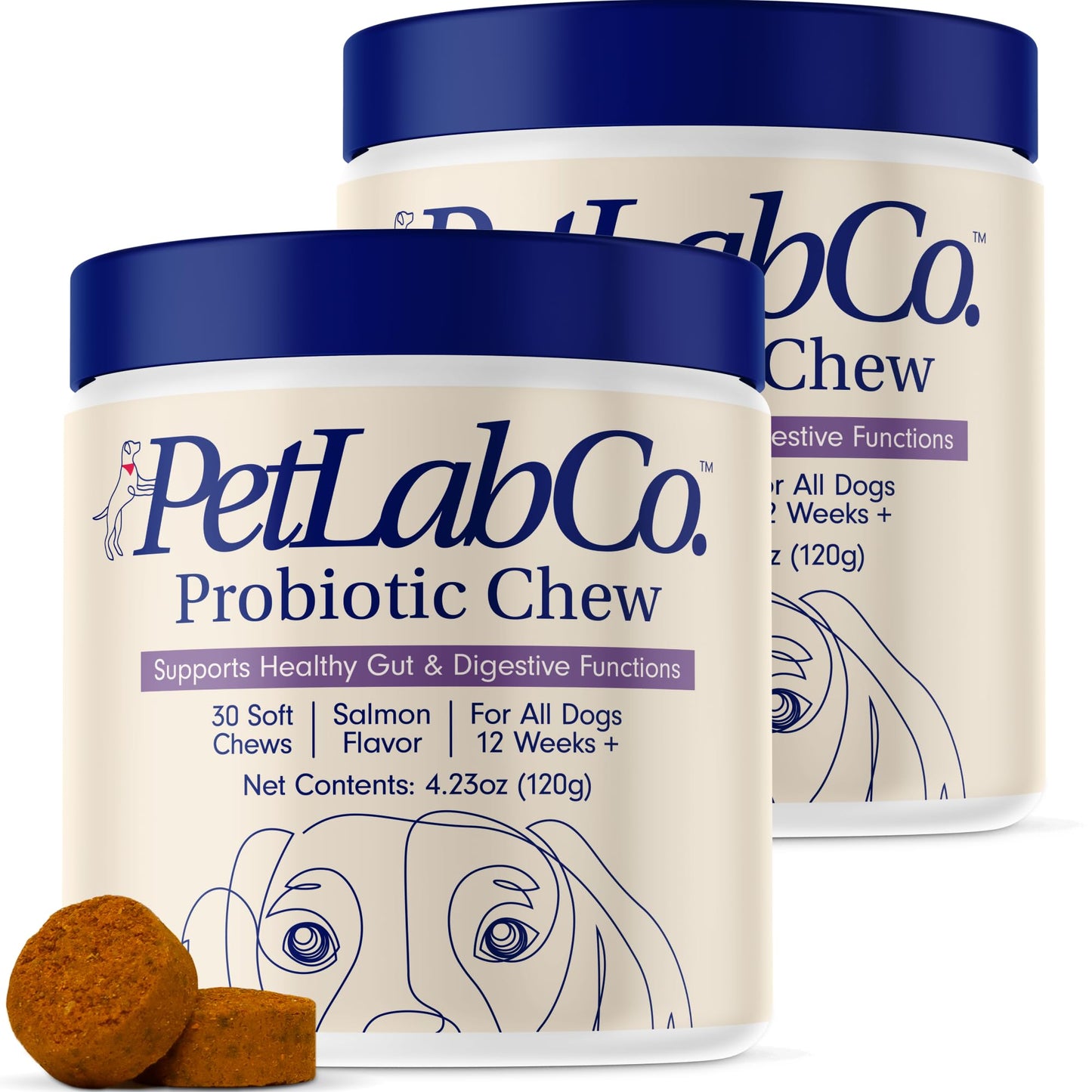 PetLab Co. Probiotics for Dogs, Support Gut Health, Occasional Diarrhea, Digestive Health & Seasonal Allergies - Pork Flavor