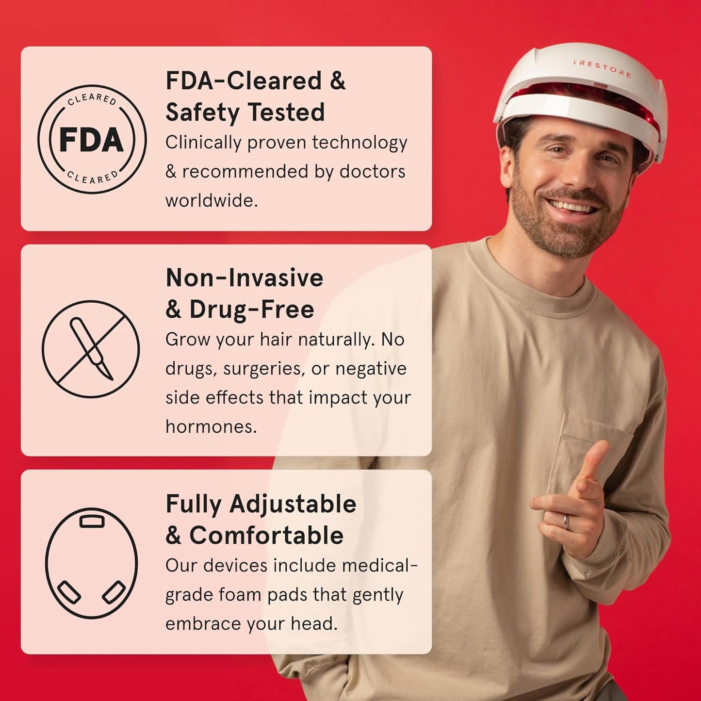 iRestore Essential - Laser Red Light Therapy for Hair Growth - FDA Cleared Hair Loss, Hair Thinning & Alopecia Treatment for Men & Women
