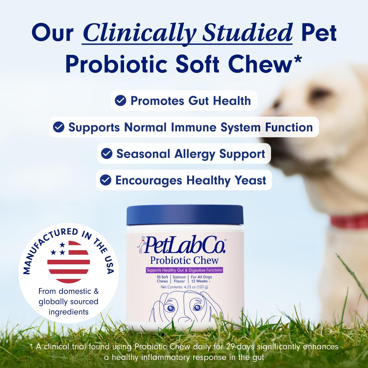 PetLab Co. Probiotics for Dogs, Support Gut Health, Occasional Diarrhea, Digestive Health & Seasonal Allergies - Pork Flavor