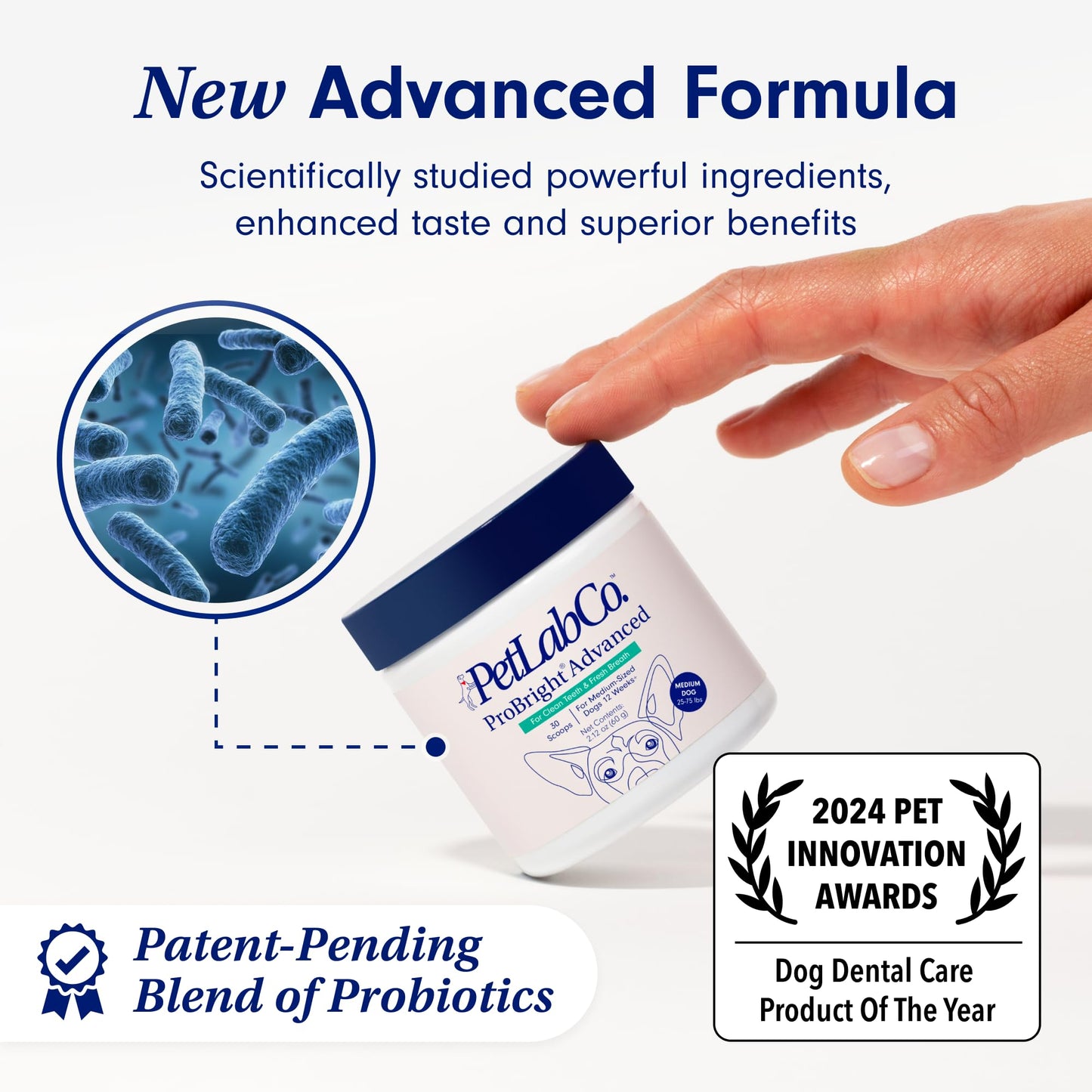 PetLab Co. ProBright Advanced Dental Powder - Dog Breath Freshener - Teeth Cleaning Made Easy – Targets Tartar & Bad Breath
