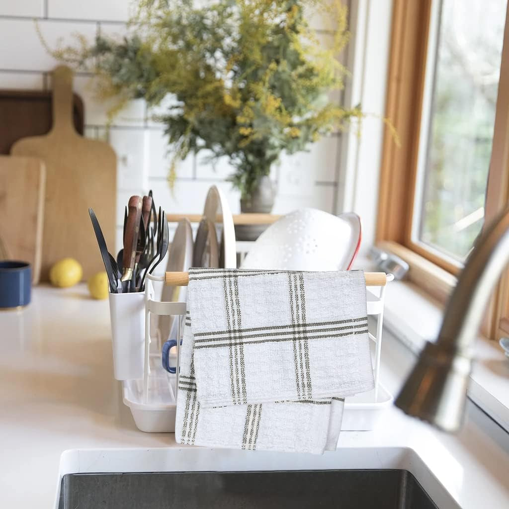 Kitchen Wash Cloths for Dishes - Pack of 8, 12X12 Inches - Super Soft, Highly Absorbent, Quick Dry, Smell Free Rags- Kitchen Towels and Dishcloths Sets for Cleaning - Grey