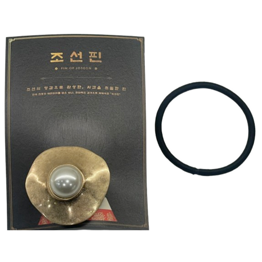 Pin of Joseon Gold Flower Pearl Korean Traditional Merchandise Souvenir