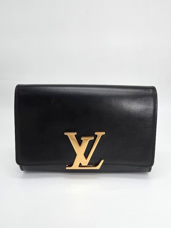 Louis Vuitton Louise Chain Shoulder Bag - Black Leather (Pre-Owned, Grade B)