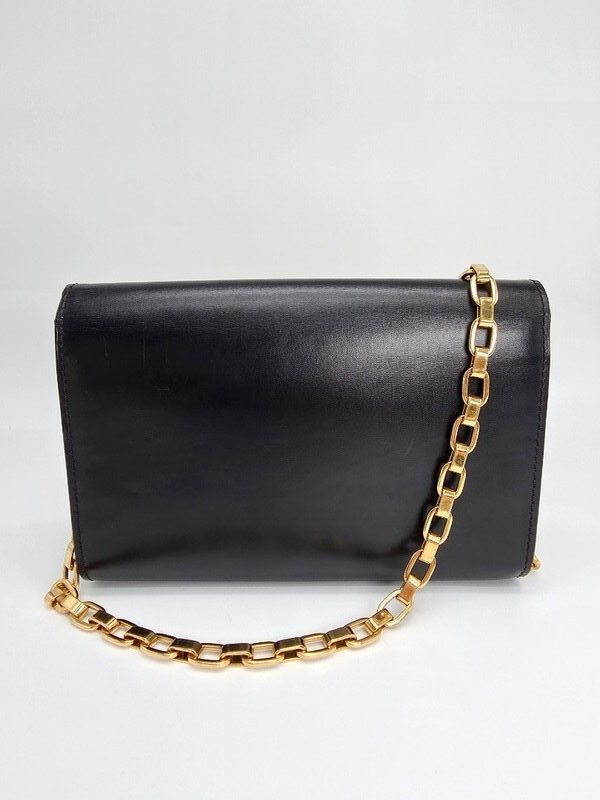 Louis Vuitton Louise Chain Shoulder Bag - Black Leather (Pre-Owned, Grade B)