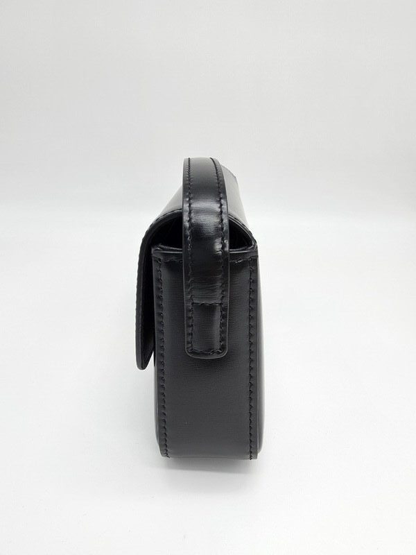 Celine Triomphe Claude Shoulder Bag - Black Leather (Pre-Owned, Grade A)