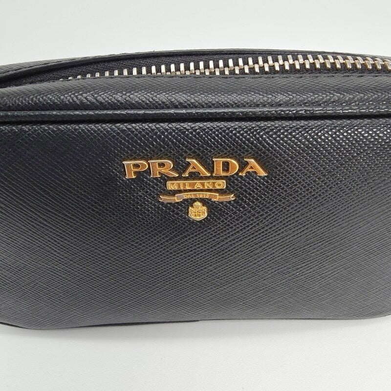 PRADA — Saffiano Leather Mini Camera Bag Pre-owned (Black / Leather)