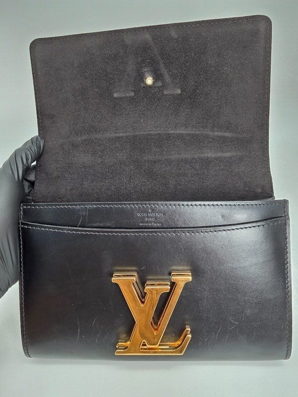 Louis Vuitton Louise Chain Shoulder Bag - Black Leather (Pre-Owned, Grade B)