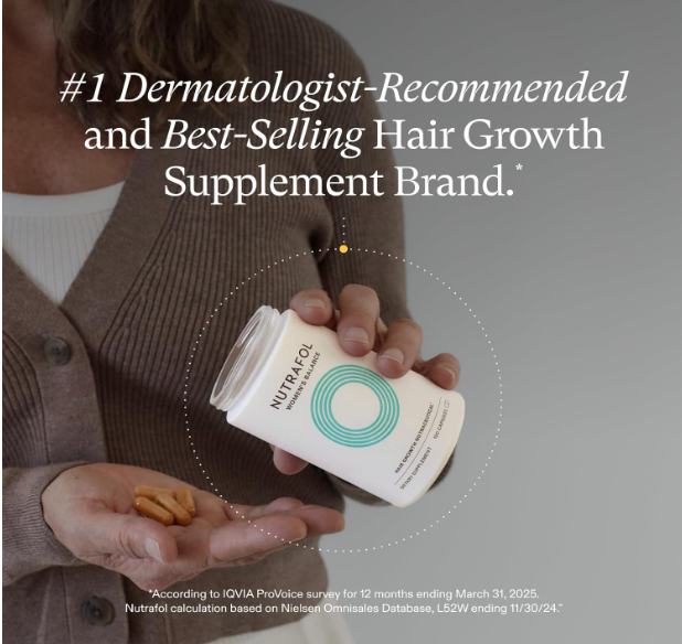 Nutrafol Women's Balance Hair Growth Supplements, for Women 45 Years and Older, Clinically Proven for Visibly Thicker Hair and Scalp Coverage, Dermatologist Recommended - 3 Month Supply, Pack of 3
