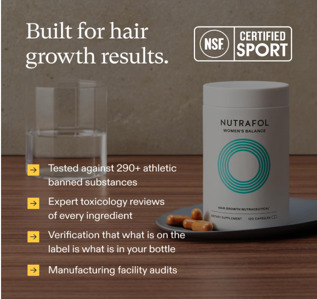 Nutrafol Women's Balance Hair Growth Supplements, for Women 45 Years and Older, Clinically Proven for Visibly Thicker Hair and Scalp Coverage, Dermatologist Recommended - 3 Month Supply, Pack of 3