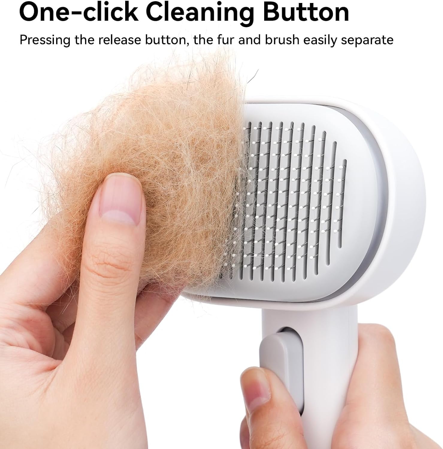 Cat Brush for Shedding, Cat Brushes for Indoor Cats, Cat Brush for Long or Short Haired Cats, Cat Hair Brush Cat Grooming Deshedding Brush for Dog Kitten Horse Massage Removes Loose Fur, White