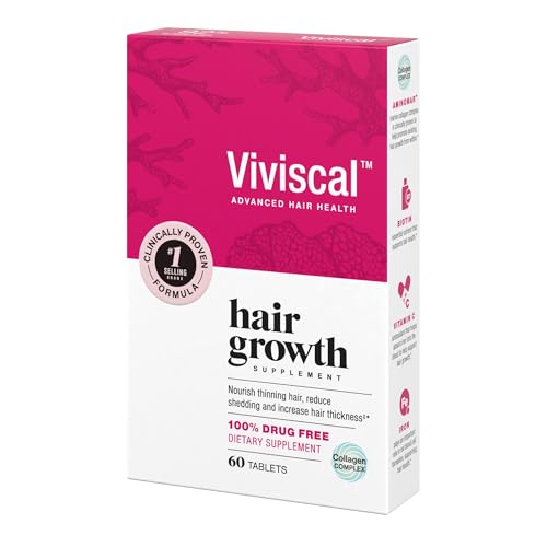 Viviscal Hair Growth Supplements for Women to Grow Thicker, Fuller Hair, Clinically Proven with Proprietary Collagen Complex, 60