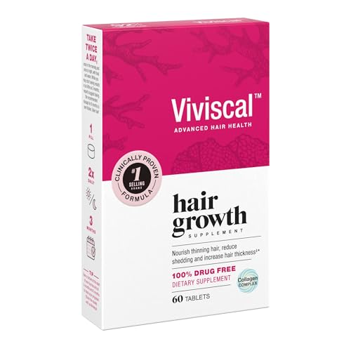 Viviscal Hair Growth Supplements for Women to Grow Thicker, Fuller Hair, Clinically Proven with Proprietary Collagen Complex, 60