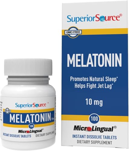 Superior Source Melatonin 1 mg, Under The Tongue Quick Dissolve Micro Tablets, 100 Ct, with Chamomile, Natural Sleep Support, for Adults, Non-GMO