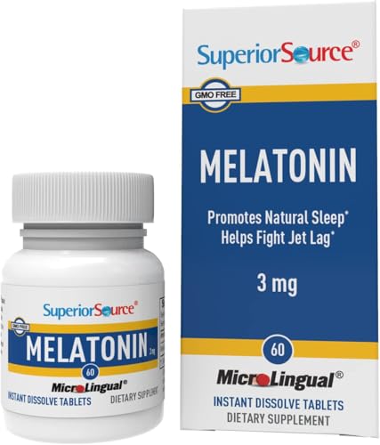 Superior Source Melatonin 1 mg, Under The Tongue Quick Dissolve Micro Tablets, 100 Ct, with Chamomile, Natural Sleep Support, for Adults, Non-GMO