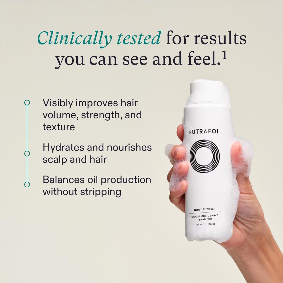 Nutrafol Shampoo, Cleanse and Hydrate Hair and Scalp, Improves Hair Volume, Strength and Texture, Physician-formulated for Thinning Hair