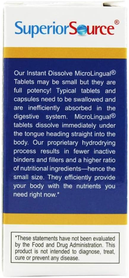 Superior Source Vitamin K2 MK-7 (Menaquinone-7), 100 mcg, Quick Dissolve MicroLignual Tablets, 60 Count, Healthy Bones and Arteries