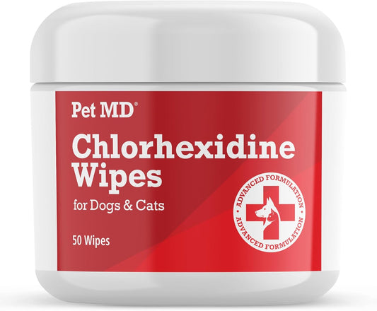 Pet MD Topical Wipes for Cleansing - with Aloe for Cats and Dogs - 50 Count