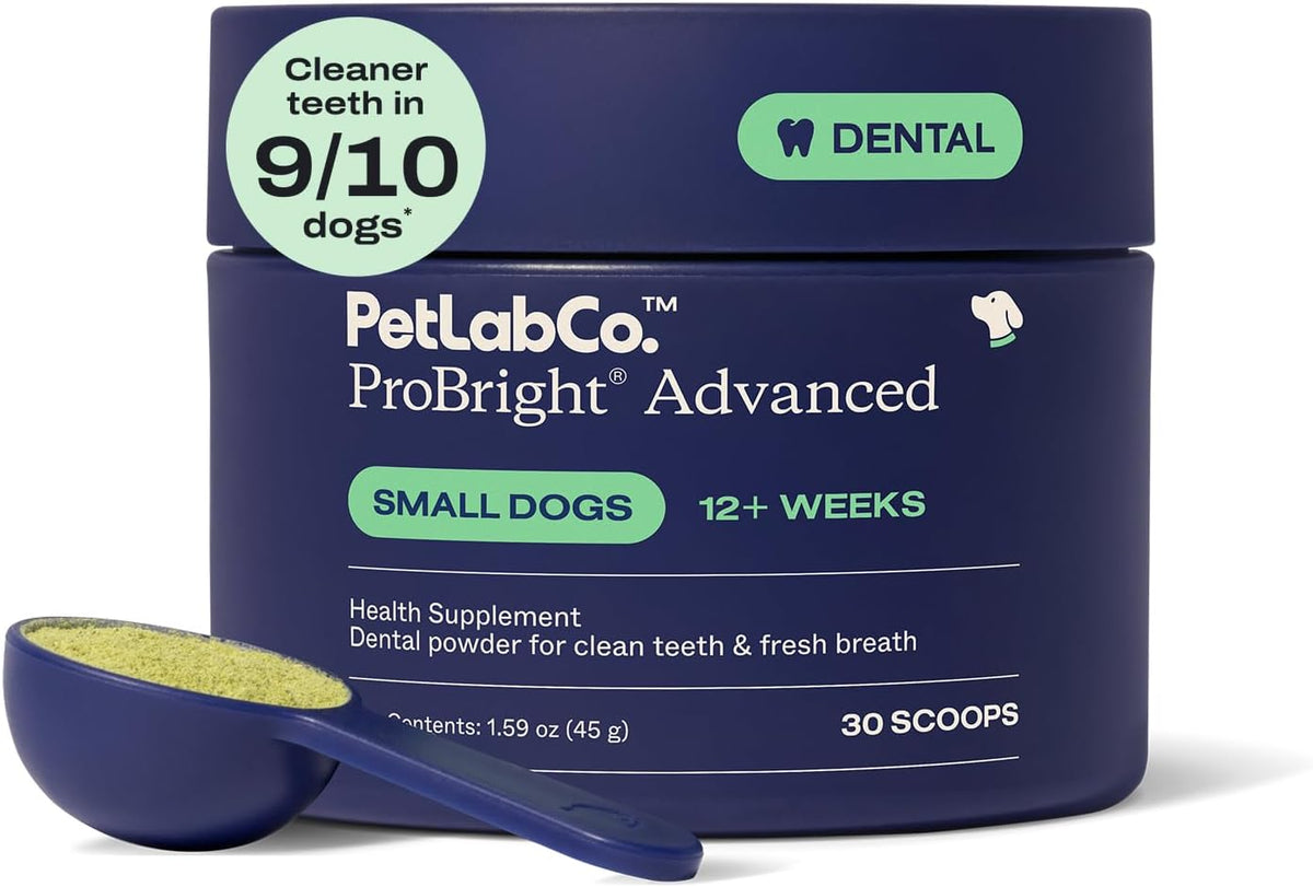 PetLab Co. ProBright Advanced Dental Powder - Dog Breath Freshener - Teeth Cleaning Made Easy – Targets Tartar & Bad Breath